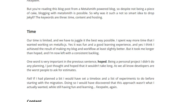 Why I (shouldn't have) stopped blogging with Jekyll