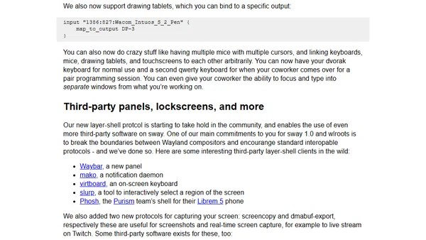 Sway 1.0-beta.1 release highlights