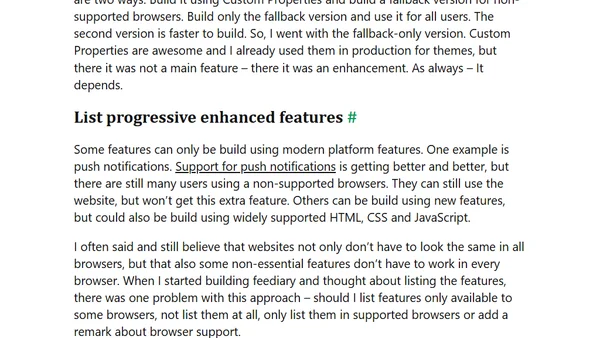 Progressive Enhancement and Marketing