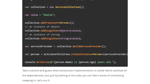How To Pick The Right Constructor When Using ActivatorUtilities In .NET