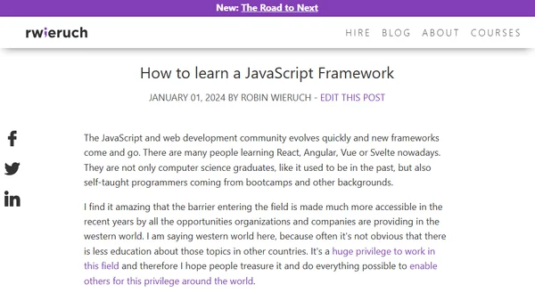 How to learn a JavaScript Framework