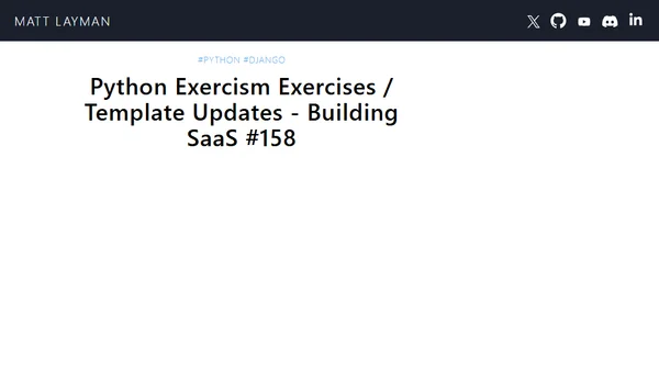 Python Exercism Exercises / Template Updates - Building SaaS #158