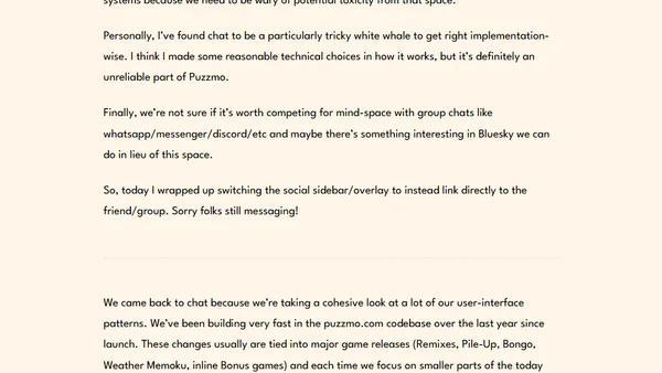 Dropping chat from Puzzmo