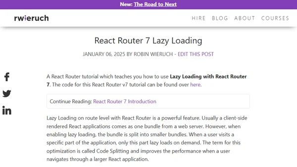 React Router 7 Lazy Loading