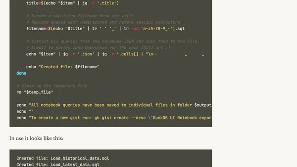 Exporting Notebooks from DuckDB UI