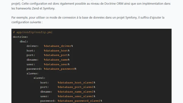 Connexion master/slave avec Doctrine