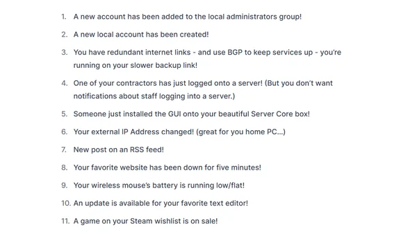 Mini Post: 20 More Pulseway Alerts with PowerShell