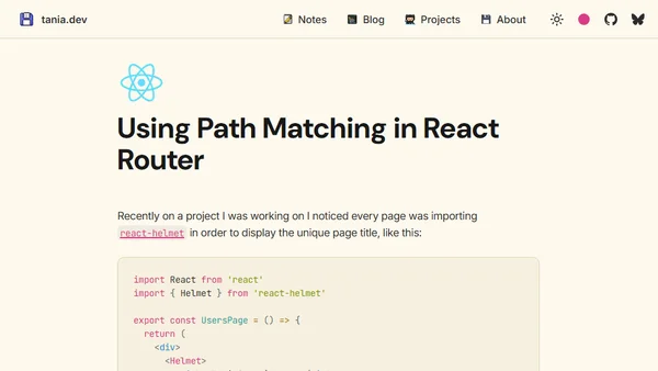 Using Path Matching in React Router
