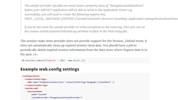 MongoDB ASP.NET Session State Store Provider