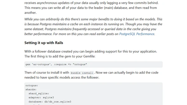 Simple database read scaling without sharding in rails