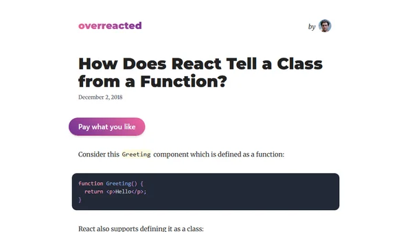 How Does React Tell a Class from a Function?