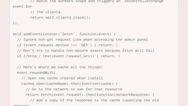 Implementing "Save For Offline" with Service Workers