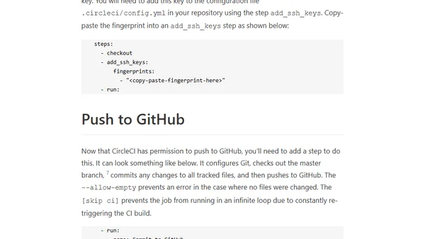 Automate commits to GitHub from a CircleCI job