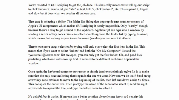 Entourage + Applescript = Frustration