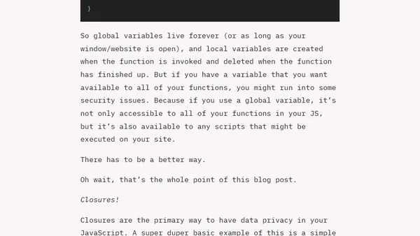 Closures in JavaScript