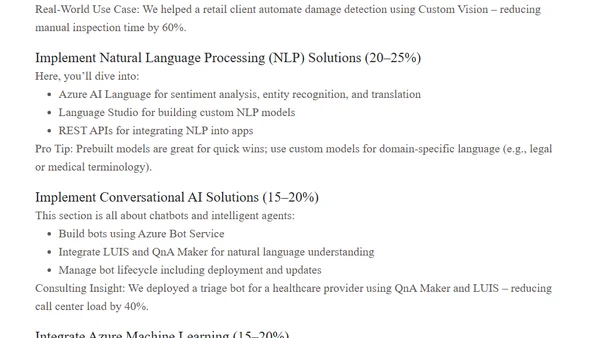 Preparing for the Azure AI Engineer Associate Exam (AI-102): Study Guide & Resources