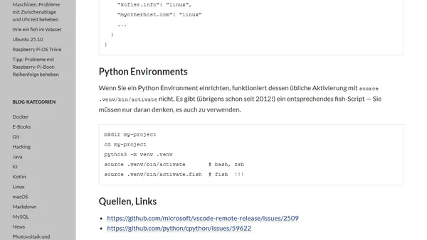 Kurztipp: fish mit VS Code und Remote Shell