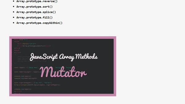 JavaScript Array Methods - Mutator Methods