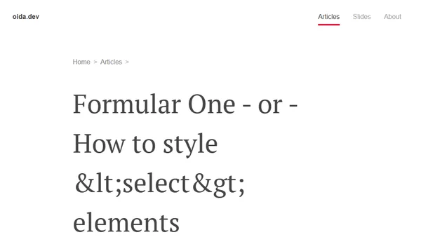 Formular One - or - How to style &lt;select&gt; elements
