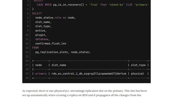 Using Stand-by Servers for Postgres Logical Replication