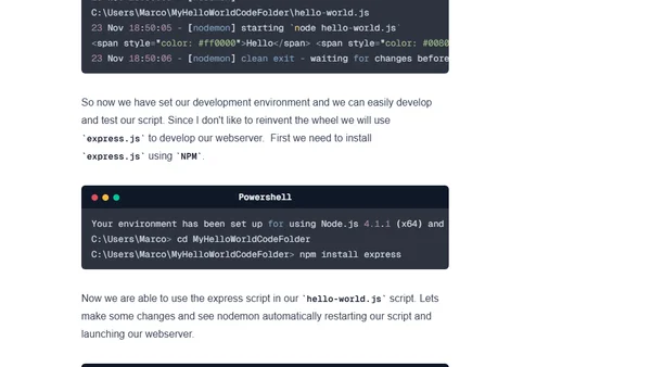 Starting with a Node.js webserver