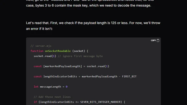 Implementing the WebSocket protocol from scratch using Node.js