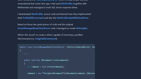 NHInsights an OracleManagedDataClientDriver for NHibernate and Application Insights