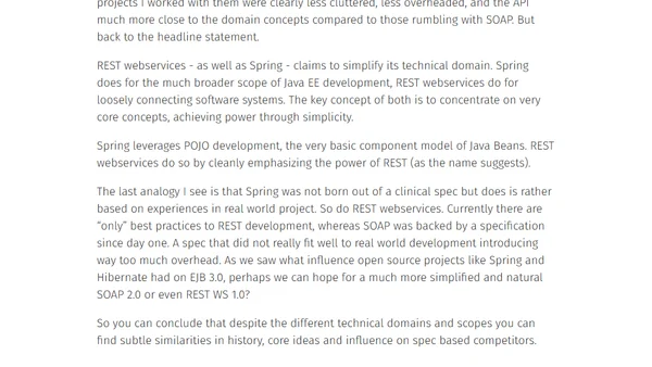 Is REST the next Spring?