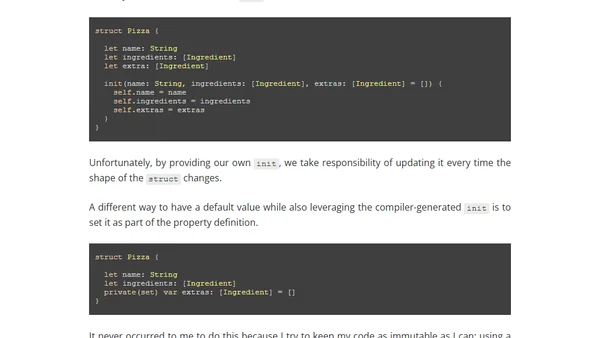 How to set default values in Swift compiler-generated initializers