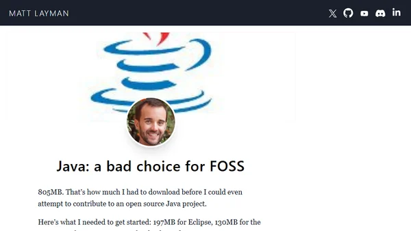 Java: a bad choice for FOSS