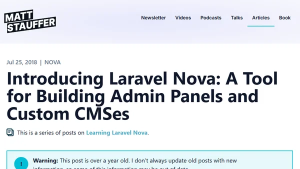 Introducing Laravel Nova: A Tool for Building Admin Panels and Custom CMSes