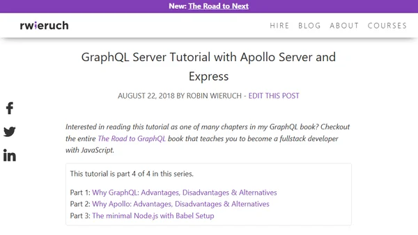GraphQL Server Tutorial with Apollo Server and Express