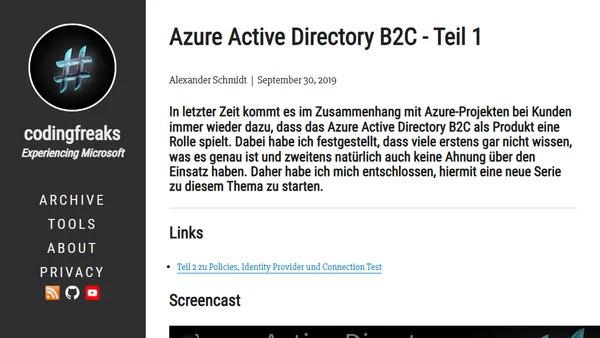 Azure Active Directory B2C - Teil 1
