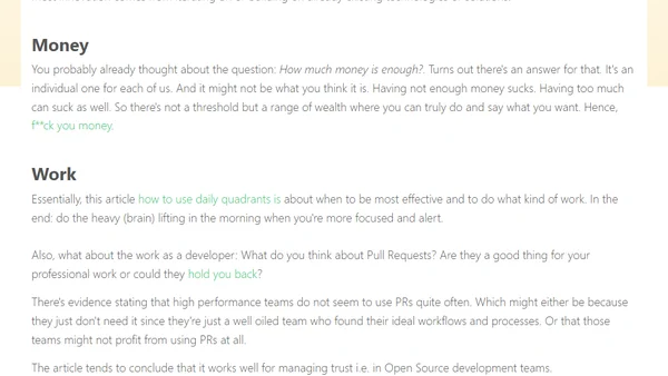 Interesting articles about innovation, money and work