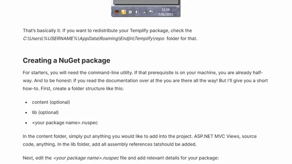 Tools for the lazy: Templify and NuGet