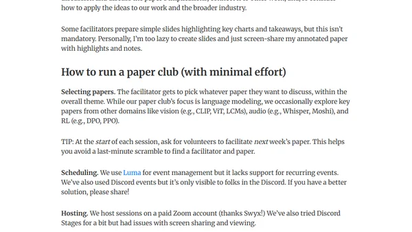 How to Run a Weekly Paper Club (and Build a Learning Community)