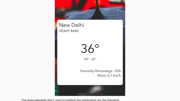 Week 2 With React Native - Building a Weather App