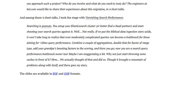 Varnishing Search Performance
