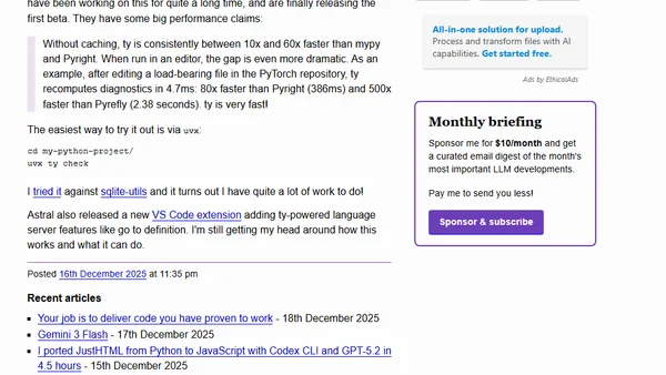 ty: An extremely fast Python type checker and LSP