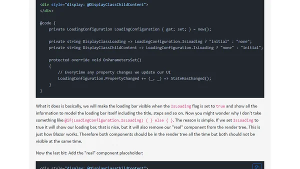 Reusable loading Bar Component in Blazor