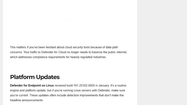 Microsoft Defender Updates: January 2026