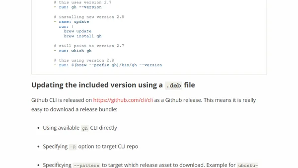 Updating existing tools in Github-hosted runners on GHA