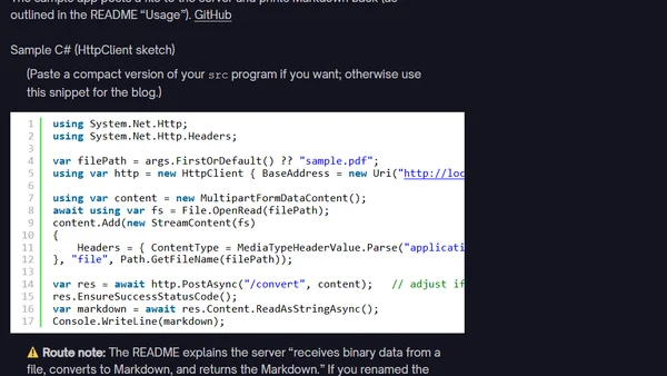From PDFs to Markdown in Seconds: FastAPI + MarkItDown + .NET (in Docker)