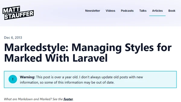 Markedstyle: Managing Styles for Marked With Laravel
