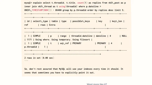 MySQL: Are you actually utilizing your indexes?