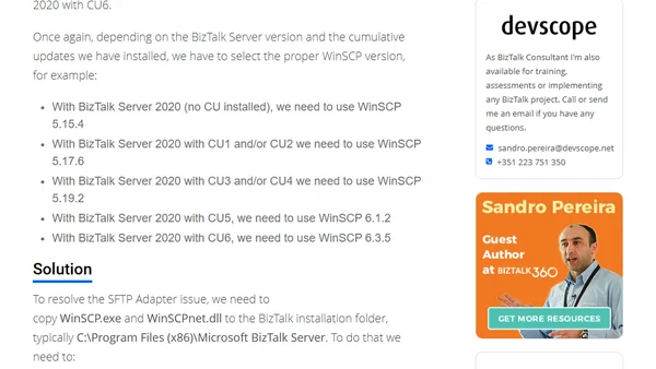 BizTalk Server and WinSCP Error: Could not load file or assembly ‘WinSCPnet, Version=1.16.0.16453, Culture=neutral, PublicKeyToken=2271ec4a3c56d0bf’ or one of its dependencies.