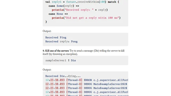 Erlang-style Supervisor Module for Scala Actors