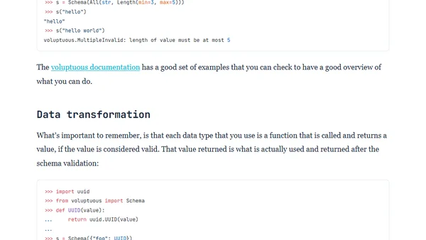 Data validation in Python with voluptuous
