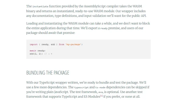 Publishing WebAssembly modules with AssemblyScript